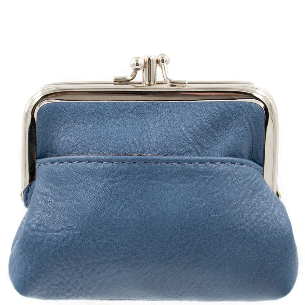 Blue Vegan Leather Coin Purse